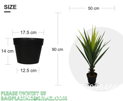 Artificial Tree 4.7Ft Faux Agave Plant with 3 Heads in Plastic Pot Fake Tree for Home Decor Indoor or Outdoor Office