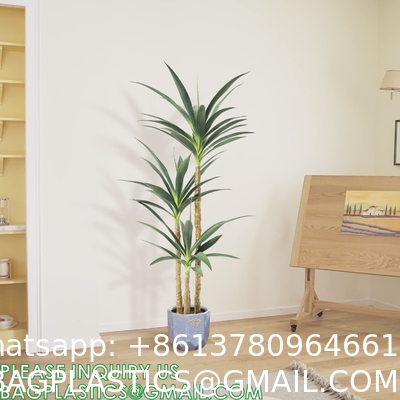 Artificial Tree 4.7Ft Faux Agave Plant with 3 Heads in Plastic Pot Fake Tree for Home Decor Indoor or Outdoor Office