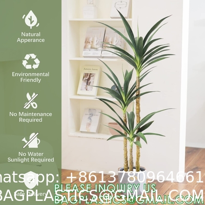 Artificial Tree 4.7Ft Faux Agave Plant with 3 Heads in Plastic Pot Fake Tree for Home Decor Indoor or Outdoor Office
