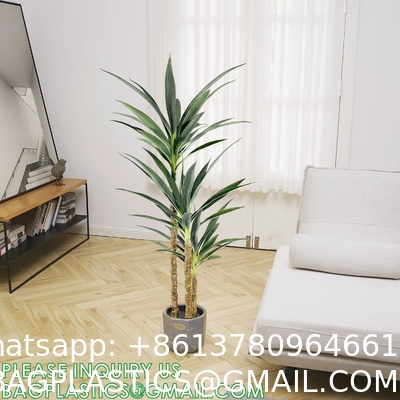 Artificial Tree 4.7Ft Faux Agave Plant with 3 Heads in Plastic Pot Fake Tree for Home Decor Indoor or Outdoor Office
