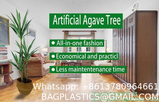 Artificial Tree Plant with 76 Leaves, Nursery Plastic Pot, Feel Real Technology, Green Tree 5.3ft Faux Agave
