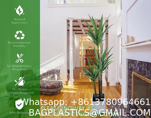 Artificial Tree Plant with 76 Leaves, Nursery Plastic Pot, Feel Real Technology, Green Tree 5.3ft Faux Agave