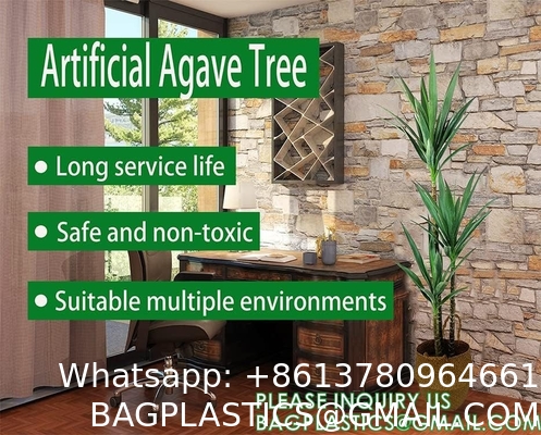 Artificial Tree Plant with 76 Leaves, Nursery Plastic Pot, Feel Real Technology, Green Tree 5.3ft Faux Agave