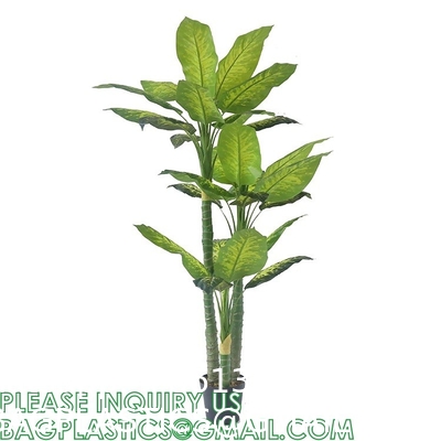 Artificial Green Dieffenbachia Plant 2 Pack - Faux Indoor Plant Spray - EverGreen Greenery For Home Or Office Decor