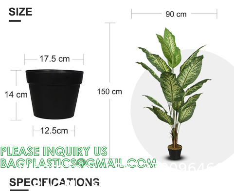 Artificial Green Dieffenbachia Plant 2 Pack - Faux Indoor Plant Spray - EverGreen Greenery For Home Or Office Decor