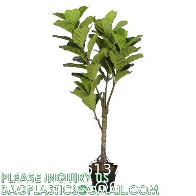 Artificial Fiddle Leaf Fig Tree/Faux Ficus Lyrata for Home Office Decoration, Ships in Silvery Gray Planter
