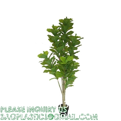 Artificial Fiddle Leaf Fig Tree/Faux Ficus Lyrata for Home Office Decoration, Ships in Silvery Gray Planter