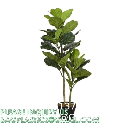 Artificial Fiddle Leaf Fig Tree/Faux Ficus Lyrata for Home Office Decoration, Ships in Silvery Gray Planter