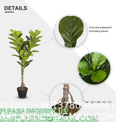 Artificial Fiddle Leaf Fig Tree/Faux Ficus Lyrata for Home Office Decoration, Ships in Silvery Gray Planter