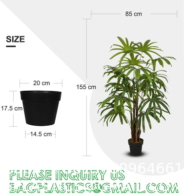 1.6m For Decoration Bonsai Artificial Fishtail Palm Plant, Artificial Tree Fake Potted Simulation Tree Nordic Style