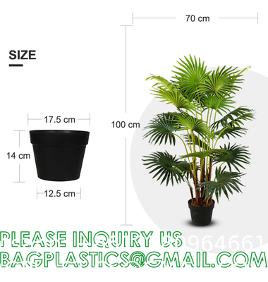 Artificial Paradise Palm Tree 3Feet Fake Tropical Palm Tree, Faux Plants in Pot for Indoor Outdoor House Home