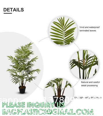 Artificial Paradise Palm Tree 3Feet Fake Tropical Palm Tree, Faux Plants in Pot for Indoor Outdoor House Home