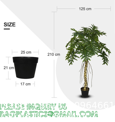 Faux Plant Artificial Plant Split-Leaf Philodendron, Monstera Deliciosa, Fake Indoor Plant, Excellent Gift