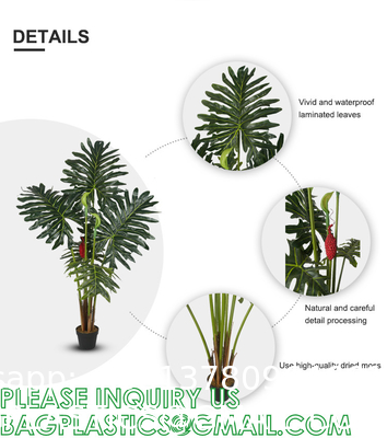 Faux Plant Artificial Plant Split-Leaf Philodendron, Monstera Deliciosa, Fake Indoor Plant, Excellent Gift