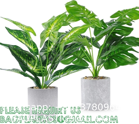 Fake Plants 16" Faux Plants Artificial Potted Plants Indoor for Home Office Farmhouse Kitchen Bathroom Table Shelf