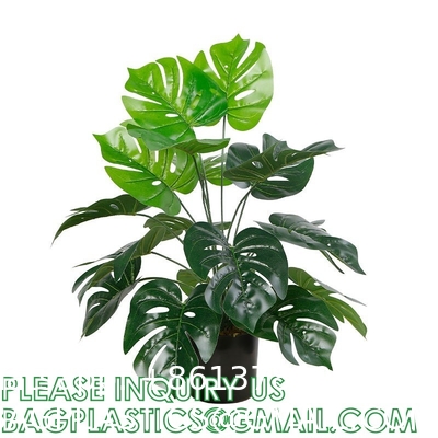 Fake Plants 16" Faux Plants Artificial Potted Plants Indoor for Home Office Farmhouse Kitchen Bathroom Table Shelf