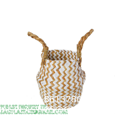 Home Decoration Basket For Plants Cotton Rope Woven Rattan Flower Pots Planter Cotton Rope Woven Rattan Flower Pots