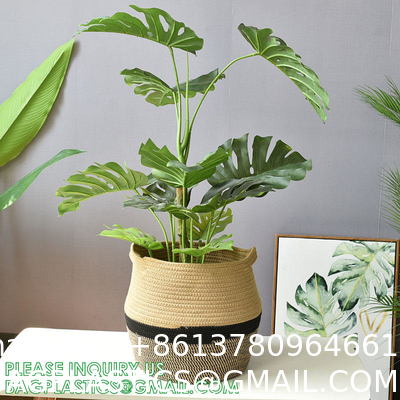 Home Decoration Basket For Plants Cotton Rope Woven Rattan Flower Pots Planter Cotton Rope Woven Rattan Flower Pots