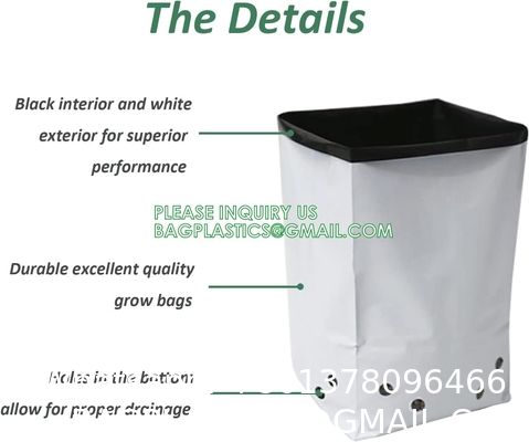 Nursery Growing Bags Large, 7.8x8.6 inches Biodegradable Fabric Seedling Grow Bag, Seed Starting Pots Pouches