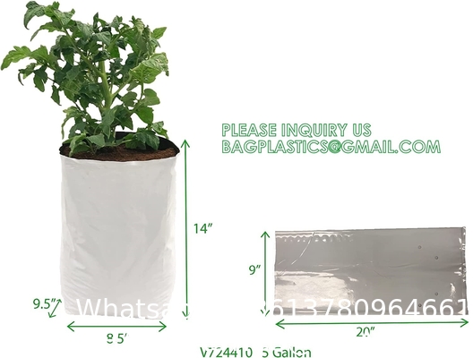 Nursery Growing Bags Large, 7.8x8.6 inches Biodegradable Fabric Seedling Grow Bag, Seed Starting Pots Pouches