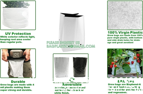 Nursery Growing Bags Large, 7.8x8.6 inches Biodegradable Fabric Seedling Grow Bag, Seed Starting Pots Pouches