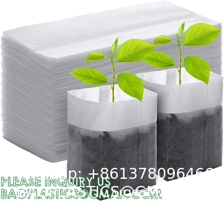 Nursery Growing Bags Large, 7.8x8.6 inches Biodegradable Fabric Seedling Grow Bag, Seed Starting Pots Pouches