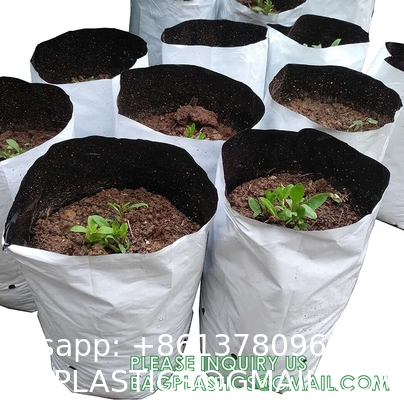 Nursery Growing Bags Large, 7.8x8.6 inches Biodegradable Fabric Seedling Grow Bag, Seed Starting Pots Pouches