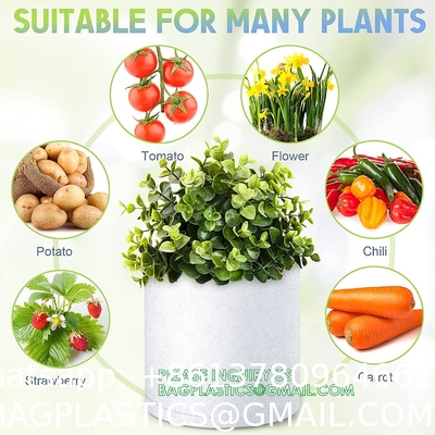Nursery Growing Bags Large, 7.8x8.6 inches Biodegradable Fabric Seedling Grow Bag, Seed Starting Pots Pouches