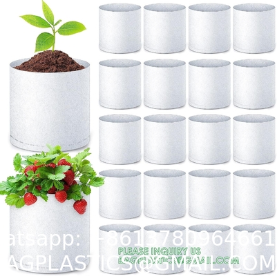 Nursery Growing Bags Large, 7.8x8.6 inches Biodegradable Fabric Seedling Grow Bag, Seed Starting Pots Pouches