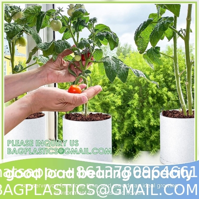 Nursery Growing Bags Large, 7.8x8.6 inches Biodegradable Fabric Seedling Grow Bag, Seed Starting Pots Pouches