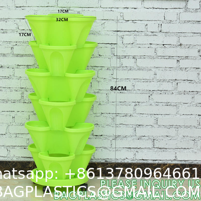 Stackable Planter, Vertical Garden Planter, Strawberry Planter, Indoor/Outdoor, 5 Tier Garden Tower, Herb Plant