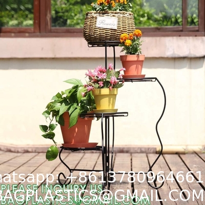 Plant Stand Indoor Outdoor, Plant Shelf Multiple Flower Pot Holder, Metal Wrought Iron Planter Shelf Plant Display