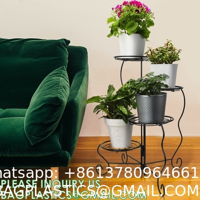 Plant Stand Indoor Outdoor, Plant Shelf Multiple Flower Pot Holder, Metal Wrought Iron Planter Shelf Plant Display