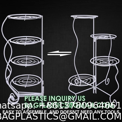 Plant Stand Indoor Outdoor, Plant Shelf Multiple Flower Pot Holder, Metal Wrought Iron Planter Shelf Plant Display