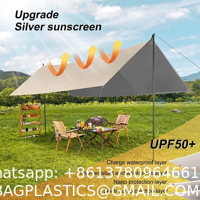 Canopy Tent 10x10, Portable Outdoor Canopy Tent for Parties, Super Large Area Silver Layer Sunshade Wear-Resistant