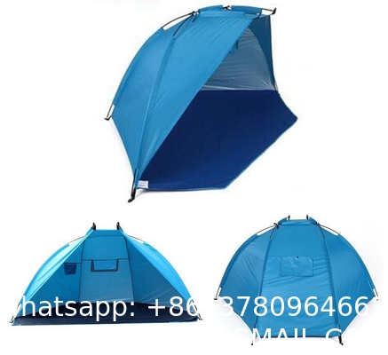 Beach Tent Sun Shelter - Portable Sun Shade Instant Tent for Beach Carrying Bag, Stakes, 6 Sand Pockets, Anti UV