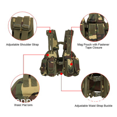 Custom Wholesale High Quality Jungle Tactical Training Breathable Nylon Fully Detachable Vest