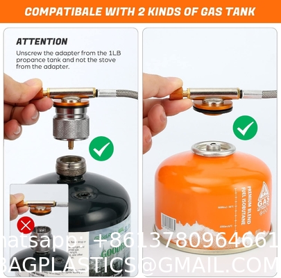 6800W Windproof Camp Stove Camping Gas Stove with Fuel Canister Adapter, Piezo Ignition, Carry Case, Portable