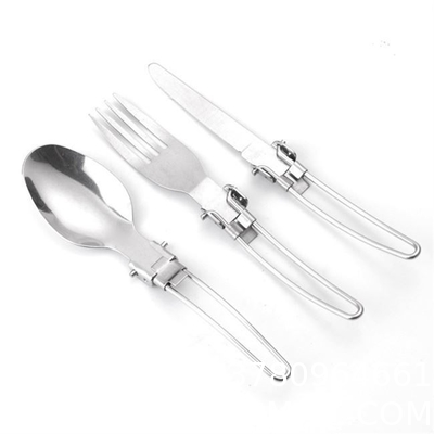 Stainless Steel Folding Knife Spoon Fork, Camping Utensils Set Foldable Travel Utensils with Case Stainless