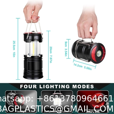 Camping Lanterns Camping Accessories USB Rechargeable and Battery Powered 2-in-1 LED Lanterns, Hurricane Lights