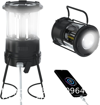 Camping Solar Handle Fan Lamp, Camping Lantern for Power Outages: 3000mAh Solar Rechargeable Lantern