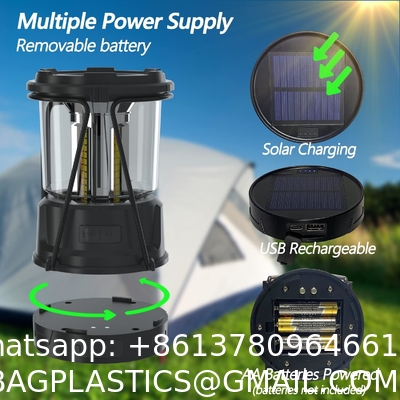 Camping Solar Handle Fan Lamp, Camping Lantern for Power Outages: 3000mAh Solar Rechargeable Lantern