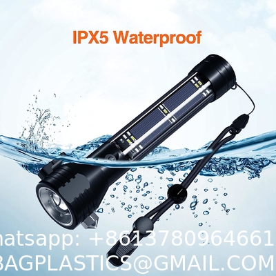 Solar Power Flashlight, Ultra Bright Flashlight, High Lumens, USB Rechargeable, 5 Modes for Outdoor, Camping