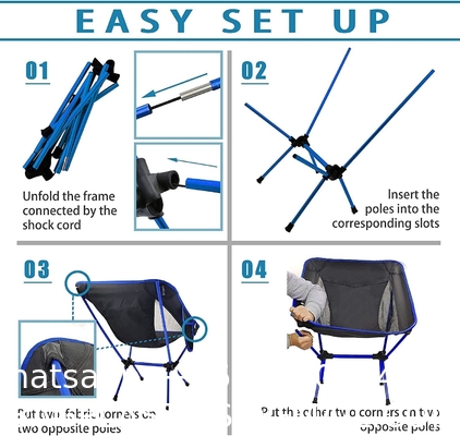Oxford Quick Open Fishing Camping Folding Moon Chair, Mini Folding Camping Chair For Fishing