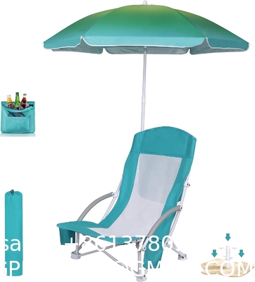 Camping Folding Chair With Umbrella, Recliner Chairs, Beach Chair Adults Camping Chair High Back with Umbrella