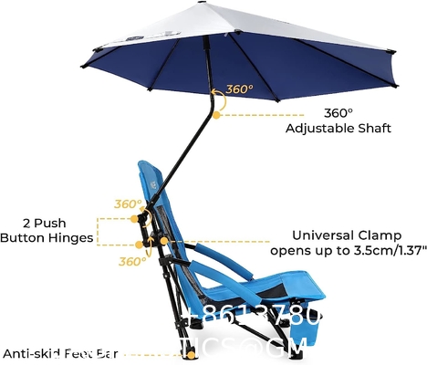 Camping Folding Chair With Umbrella, Recliner Chairs, Beach Chair Adults Camping Chair High Back with Umbrella