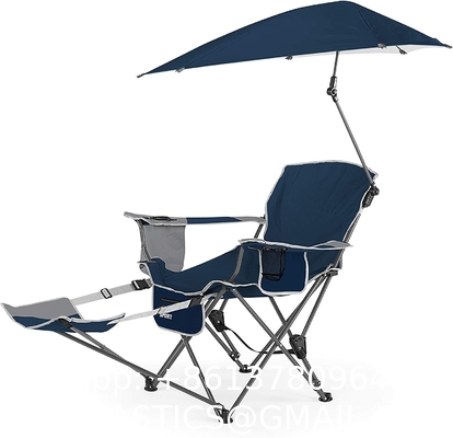 Camping Folding Chair With Umbrella, Recliner Chairs, Beach Chair Adults Camping Chair High Back with Umbrella
