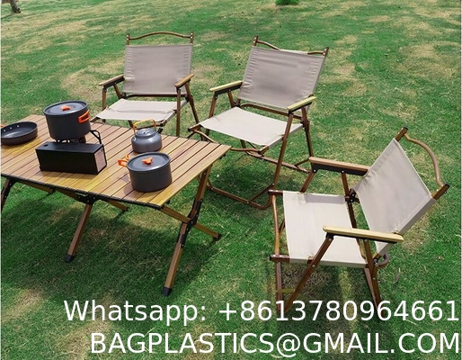Kermit Chair Foldable Portable Ultra-Light Metal Chair, Portable Wood Beach Chairs, Outdoor Folding Chair