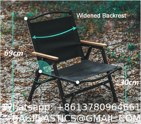 Kermit Chair Foldable Portable Ultra-Light Metal Chair, Portable Wood Beach Chairs, Outdoor Folding Chair