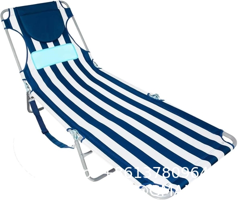 Folding Outdoor Chaise Lounge Chair, 5-Position Adjustable Beach, Sunbathing, Patio, Pool, Lawn, Lay Flat Portable